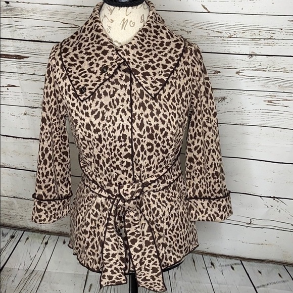 DAVID Brooks Animal Print Lightweight Knit Jacket - Picture 1 of 8